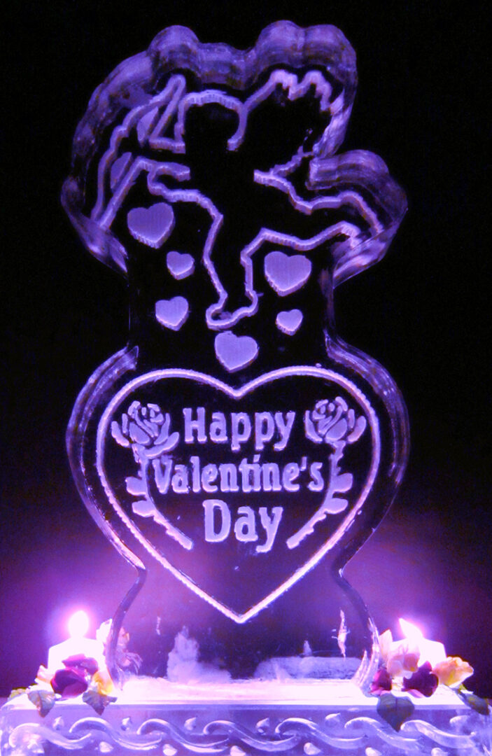 Happy Valentines day with Cupid Silhouette